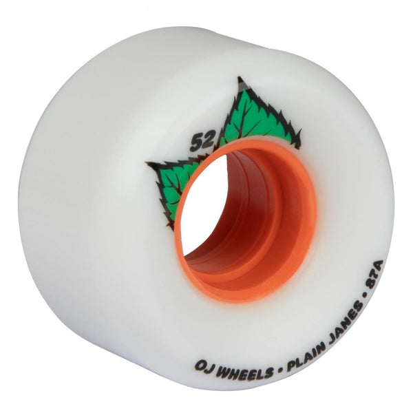 OJ Soft Skateboard Wheels Plain Jane Keyframe 87a - White - Skatewarehouse.co.uk