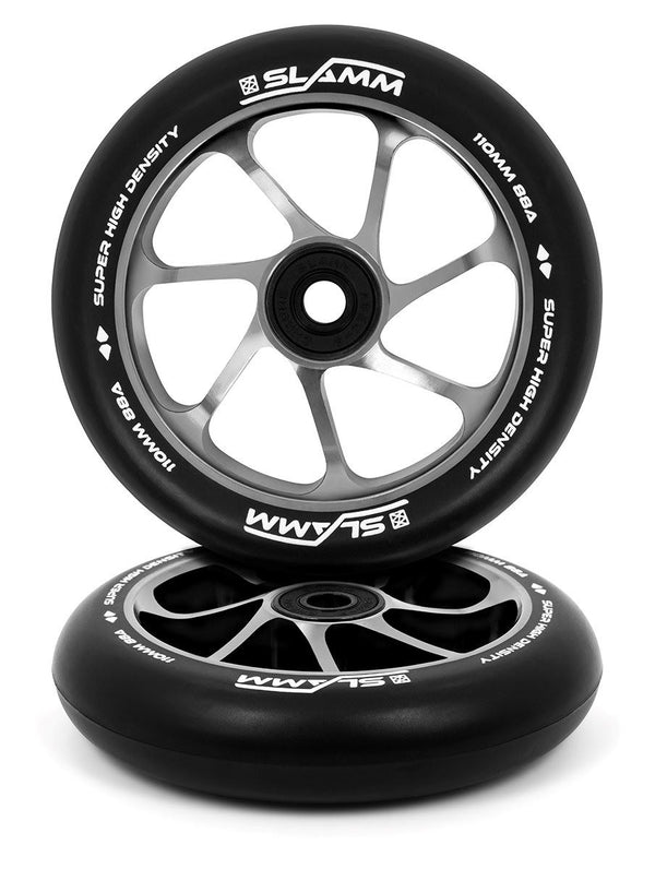 Slamm 110mm Team Wheels - Black / Silver - 110mm - Skatewarehouse.co.uk