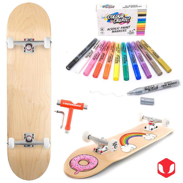 Venom Skateboards Complete Skateboard & Pens Natural - 8