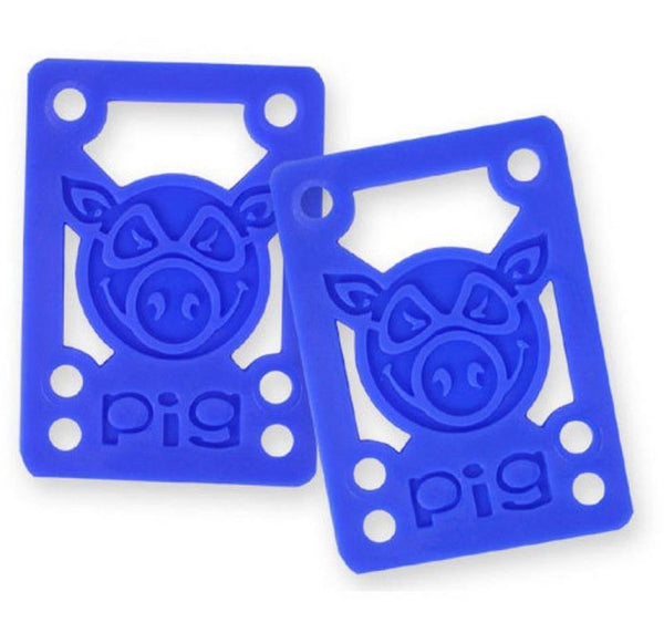 Pig Piles Hard Skateboard Riser Pads 1/8 Blue - Skatewarehouse.co.uk
