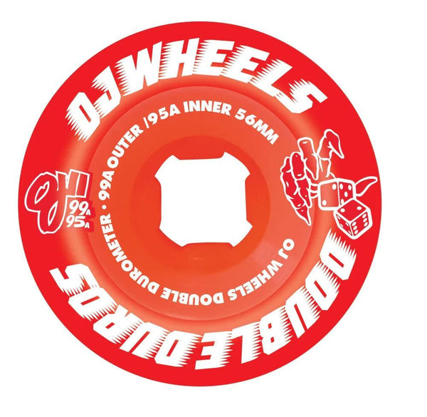 OJ Double Duro Skateboard Wheels Double Duro 99a/95a - Red - Skatewarehouse.co.uk