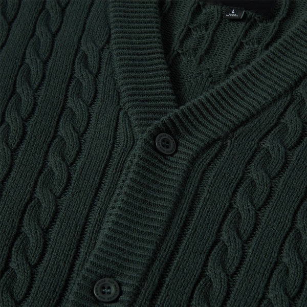HUF Tt Jacquard Cardigan (Hunter Green) - S