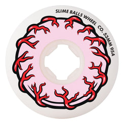 Slime Balls Skateboard Wheels Pink Eyes Vomit Mini 95a - White - Skatewarehouse.co.uk