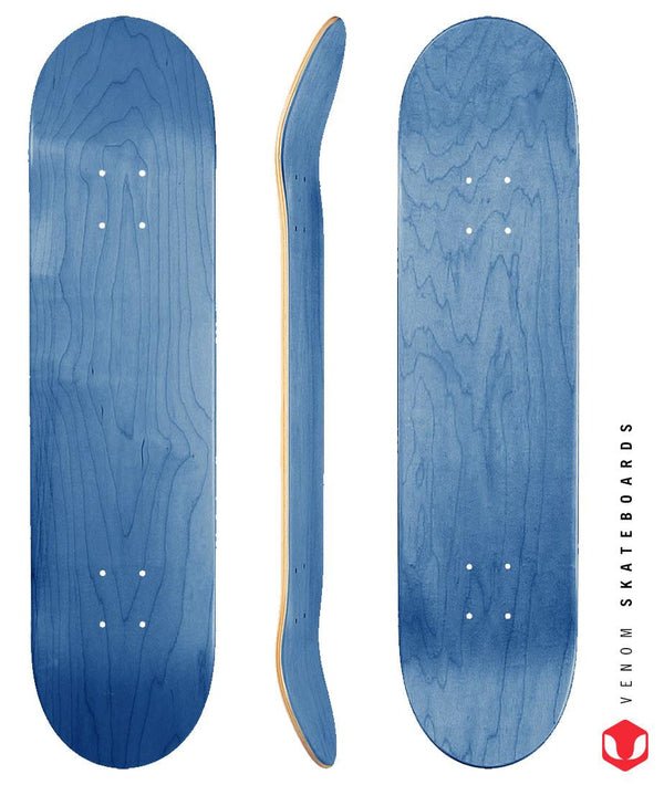 Venom Blank Skateboard Deck - Blue - 7.75