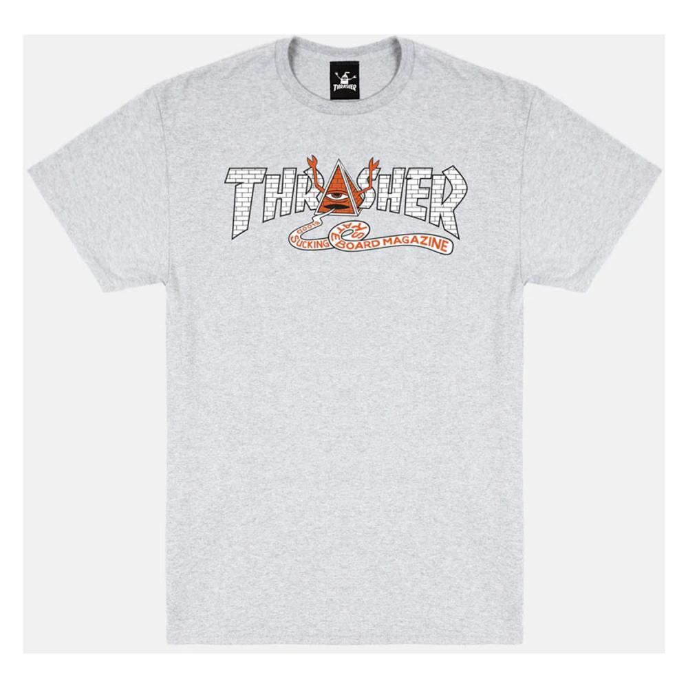 Thrasher x Toy Machine T-Shirt Pyramid Ash Grey