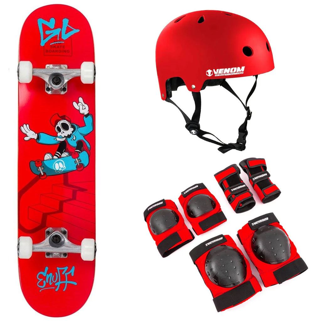 Enuff Skully Red Complete Skateboard Bundle - 7.25" - Skatewarehouse.co.uk