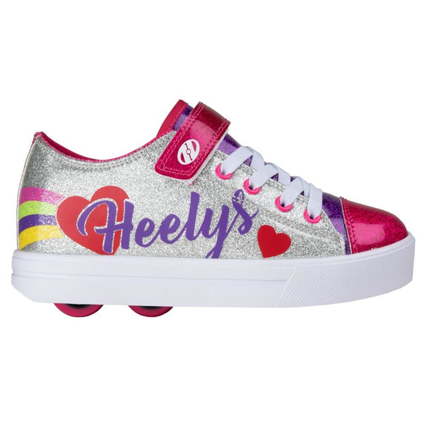 Heelys X2 Snazzy X2  - Silver / Rainbow / Heart - Skatewarehouse.co.uk