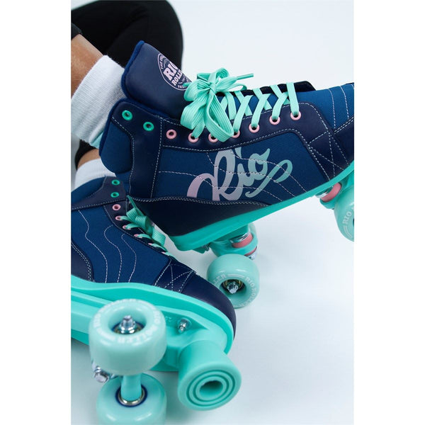 Rio Roller Lumina Quad Skates - Navy / Green - Skatewarehouse.co.uk