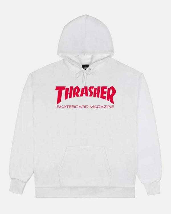 Thrasher Hoody Skate Mag - White / Red - Skatewarehouse.co.uk