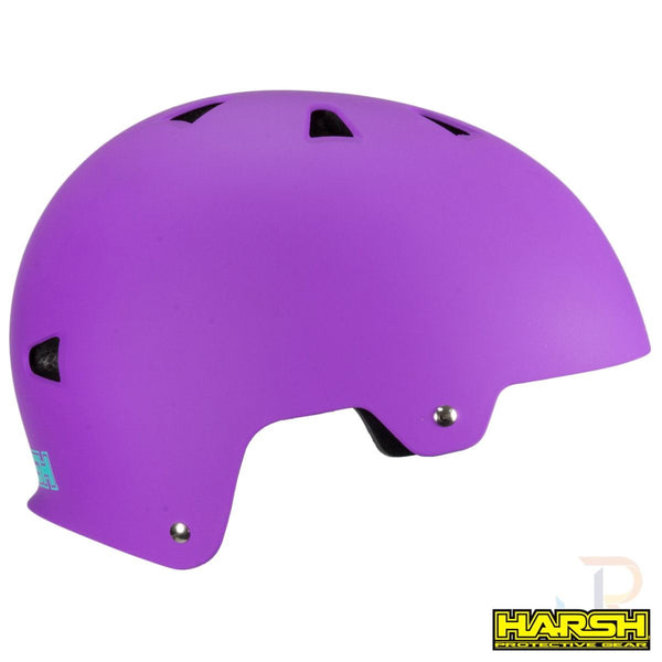 Harsh ABS Helmet - Purple with Teal Straps