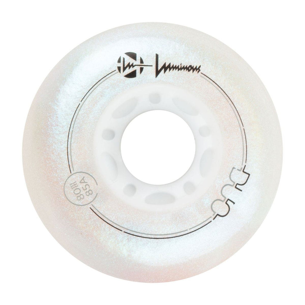 Luminous Duo LED Inline Wheel - White / Pearl - 80mm / 85a (Set of 4)