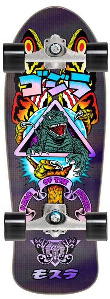 Santa Cruz Godzilla Mothra Natas x Carver Custom Surf Skate Skateboard CX - 10.538