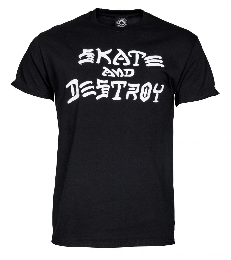Thrasher T-Shirt Skate & Destroy - Black - Skatewarehouse.co.uk