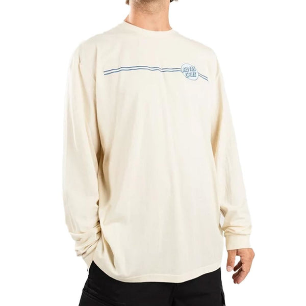 Santa Cruz Longsleeve T-Shirt Other Dot Stripe L/S Tee - Off White - Skatewarehouse.co.uk