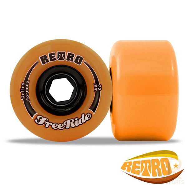 Retro - Reflex Freerides - Orange - 72 / 86A - Set 4 Accessories