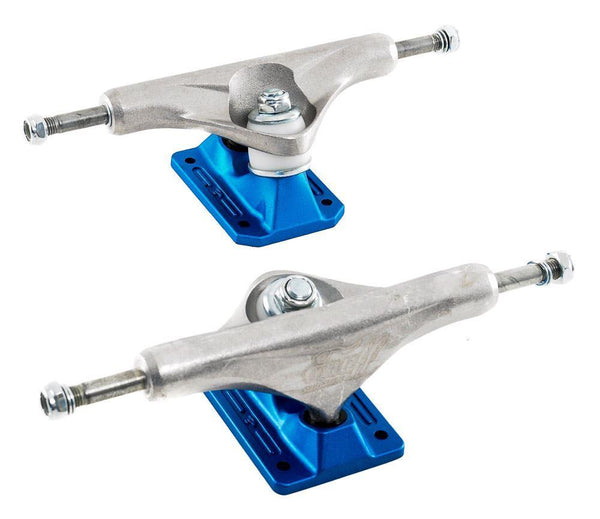 Enuff Decade Pro Satin Skateboard Trucks - Natural / Blue - 129mm - Skatewarehouse.co.uk