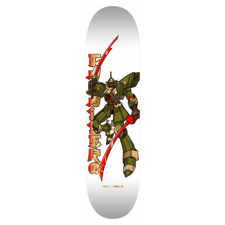 Powell Peralta Steve Caballero • Gundam • • White / Gold Foil Skateboard Deck - 8.25" - Skatewarehouse.co.uk