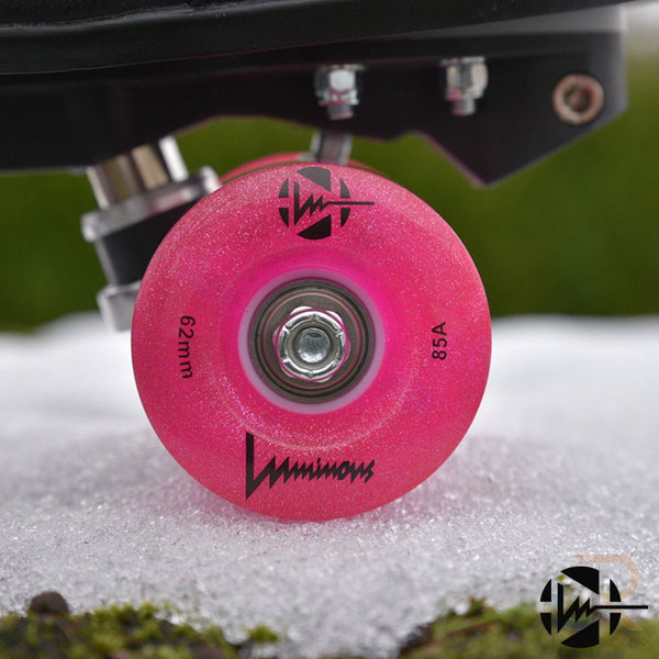 Luminous LED Quad Wheel - Pink Glitter - 62mm / 85a (Unit)