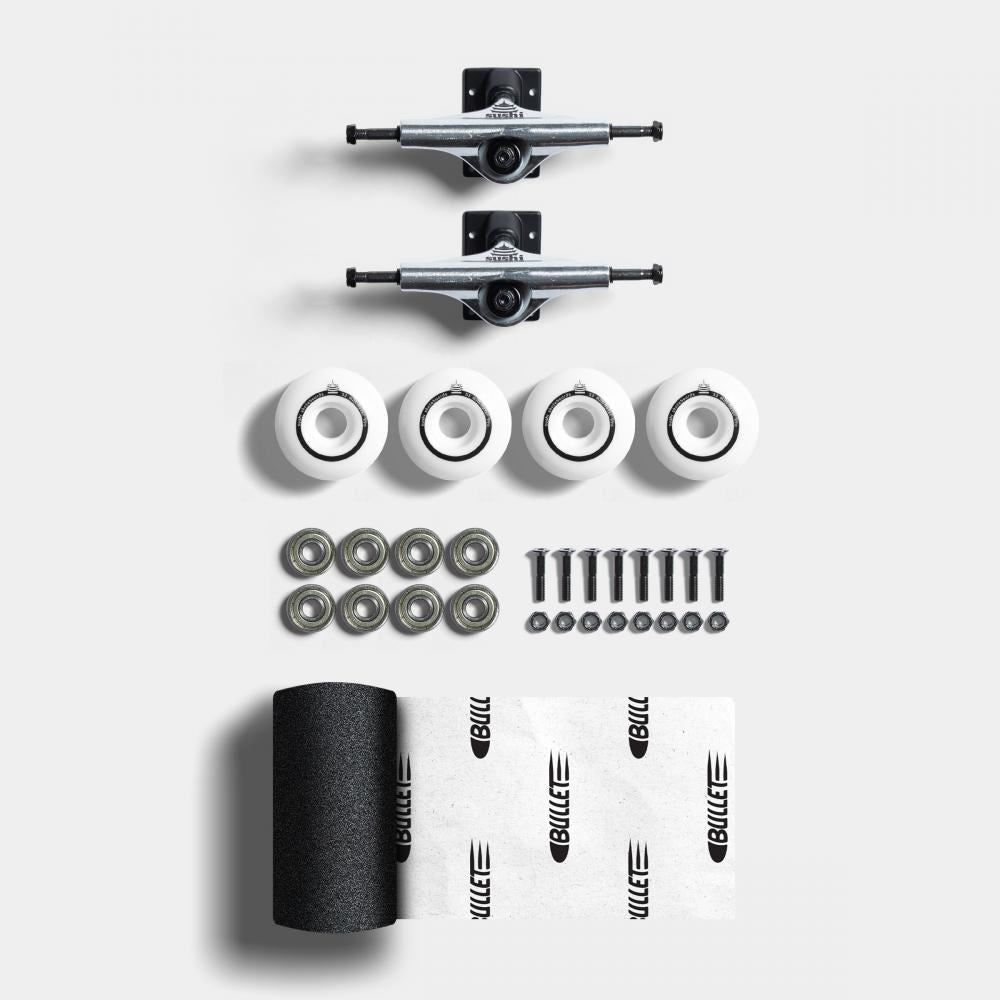 Sushi Truck Undercarriage Set 5.25 Silv / Blk - Abec 3 - 53mm Complete Skateboard