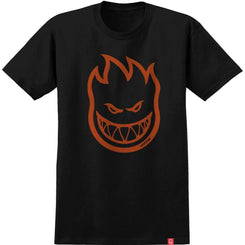 Spitfire Youth T-Shirt Bighead - Black / Burnt Orange - Skatewarehouse.co.uk