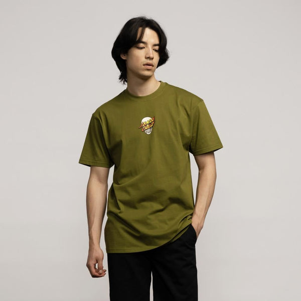 Santa Cruz T-Shirt Dressen Skull Dot Front - Sea Kelp - Skatewarehouse.co.uk