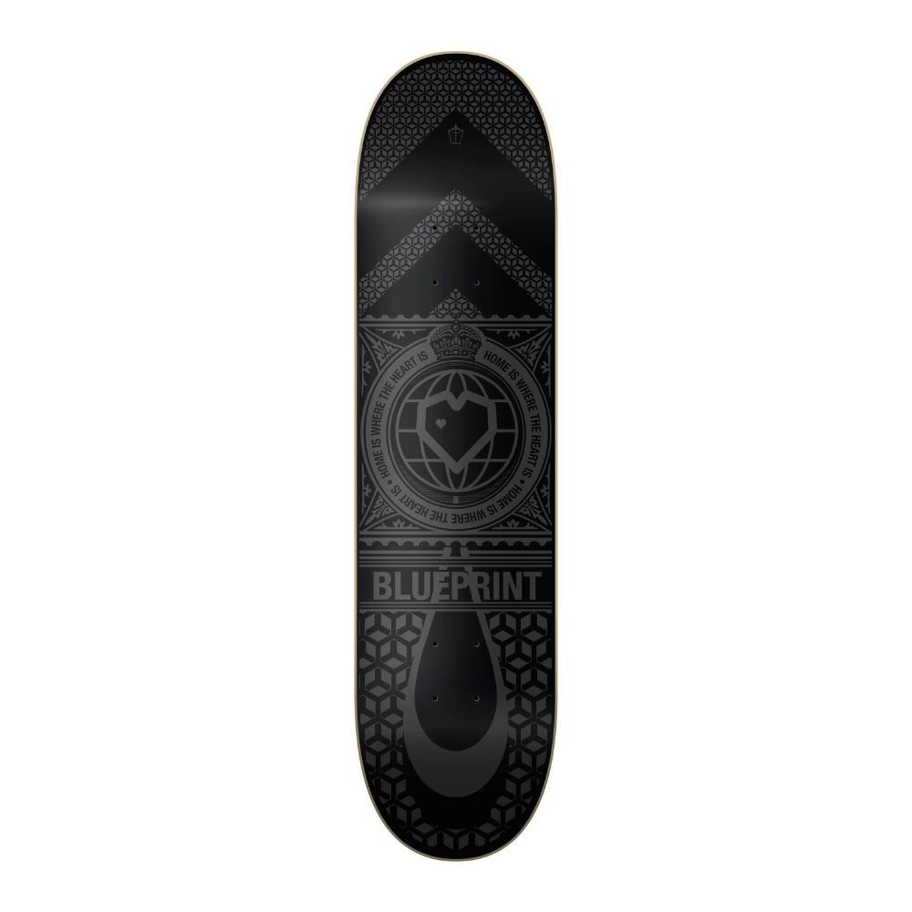 Blueprint Home Heart Black / Black Skateboard Deck - 8.25"