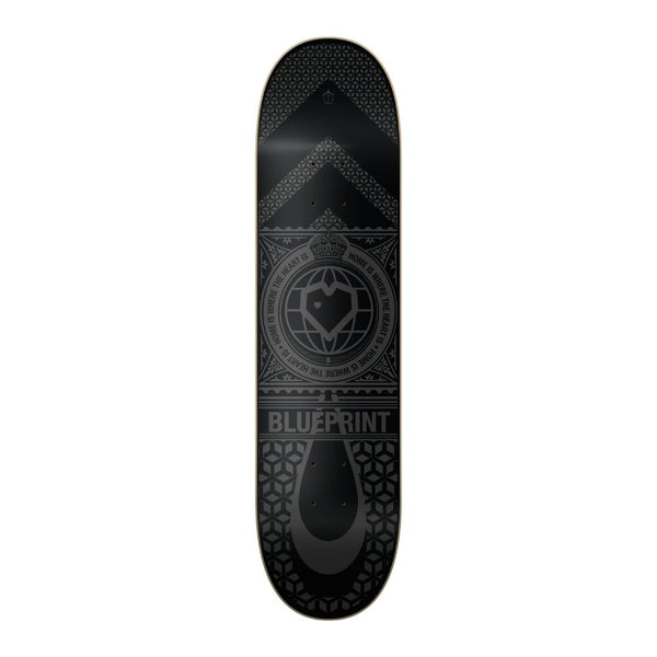 Blueprint Home Heart Black / Black Skateboard Deck - 8.25