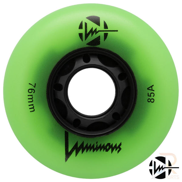 Luminous Led Inline Wheel (Set of 4 Wheels) - Green Glow - 76Mm/85A - Skatewarehouse.co.uk