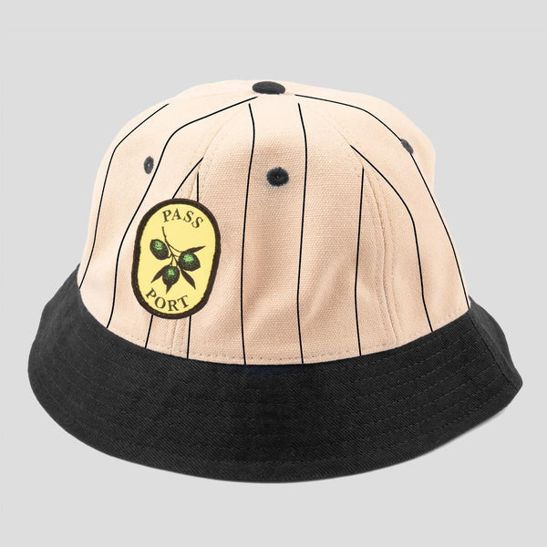 Pass~Port Olive Stripe 6 Panel Bucket Cap (Black) - M