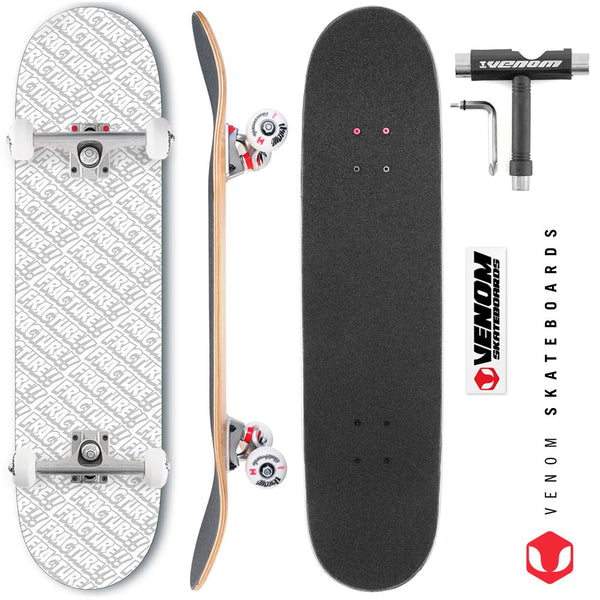 Fracture All Over Comic White Custom Complete Skateboard -  8.0