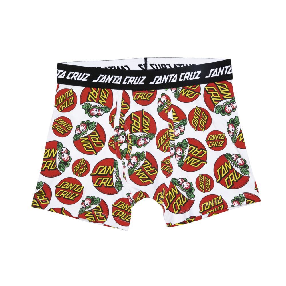 Santa Cruz Boxer Briefs Beware Dot Boxer Brief - White - Skatewarehouse.co.uk