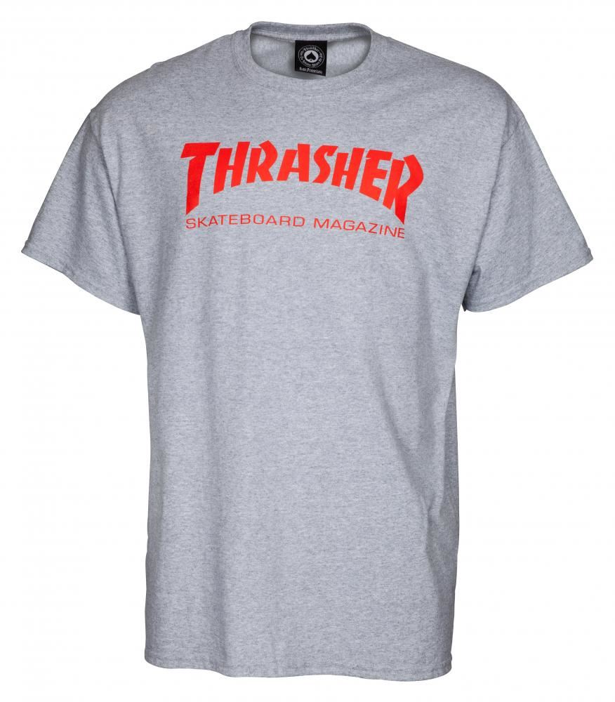 Thrasher T-Shirt Skate Mag - Grey / Red - Skatewarehouse.co.uk