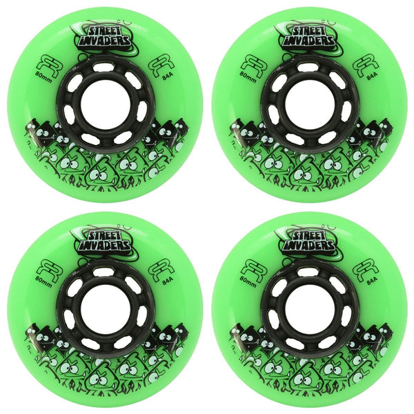 FR Street INVADER II Wheels - Green - 80mm (Set of 4)