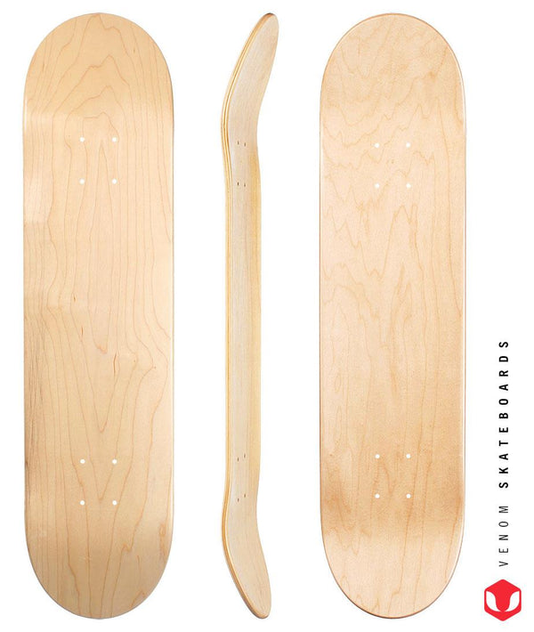 Venom Blank Skateboard Deck - Natural - 7.75