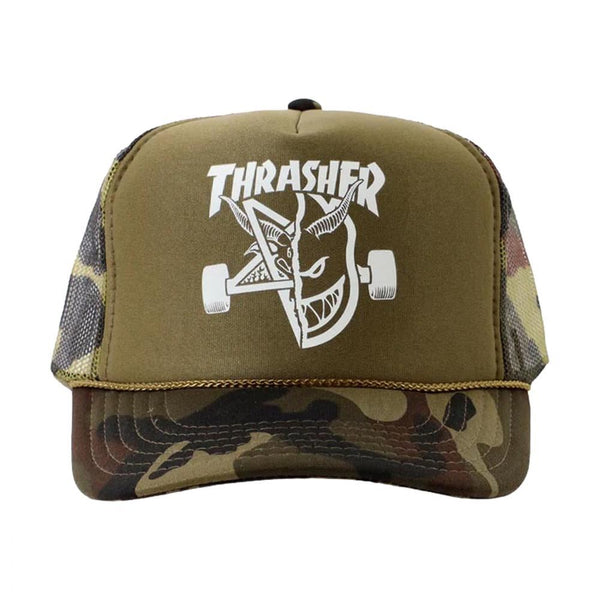Thrasher x Spitfire Cap Thrash & Burn Trucker Camo - O/S - Skatewarehouse.co.uk