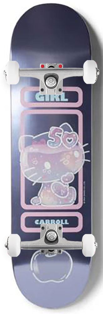 Girl x Hello Kitty Skateboard 50th Anniversary Mike Carroll Twin Tip x Venom Custom Complete Skateboard - 8.25
