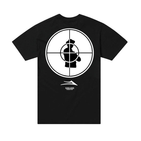 Lakai x Public Enemy Sniper Logo Tee Black - Skatewarehouse.co.uk