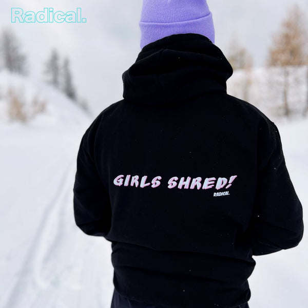 Radical. GIRLS SHRED Hoodie, unisex - Black - Skatewarehouse.co.uk