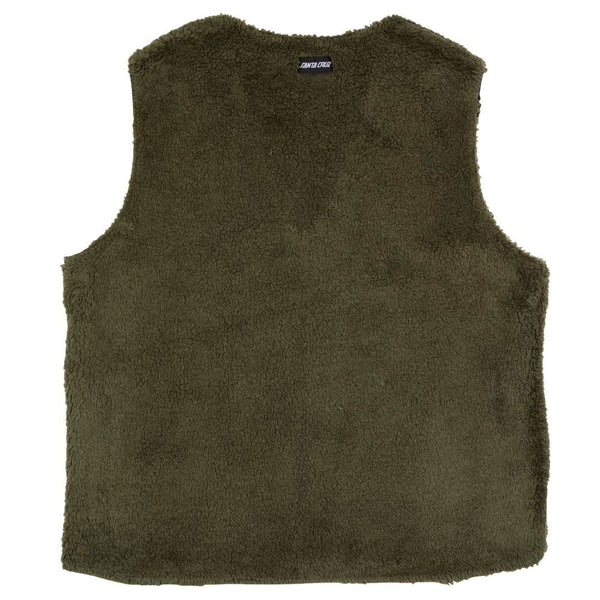 Santa Cruz Jacket Hideout Reversible Vest - Black / Sea Kelp - Skatewarehouse.co.uk