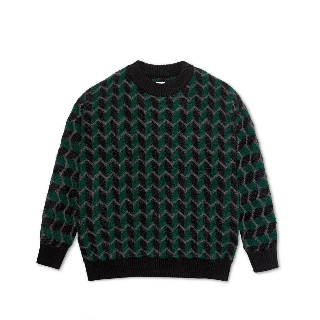 Polar Skate Co Zig Zag Knit Sweater - Black / Dark Teal - 1