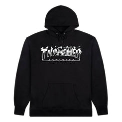 Thrasher X Antihero Hoodie Pigeon Mag - Black - Skatewarehouse.co.uk