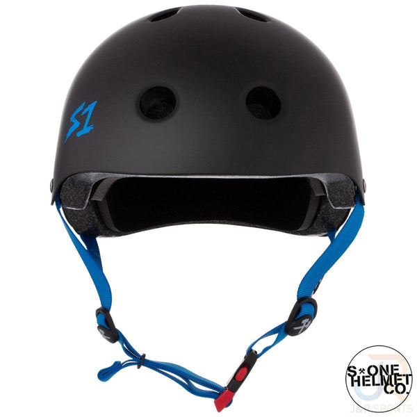 S1 MINI Lifer Helmets - Black Matt inc Cyan Strap