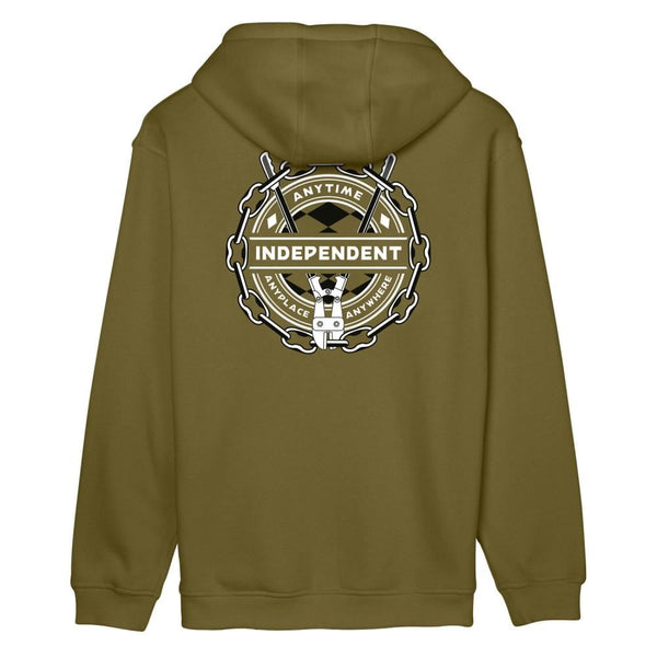 Independent Zip Hood Anytime Anywhere Chain - Olive Drab - Skatewarehouse.co.uk