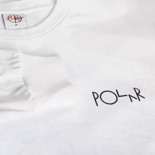 Polar Skate Co Fill Logo LS Tee | Klez Crossing (White)