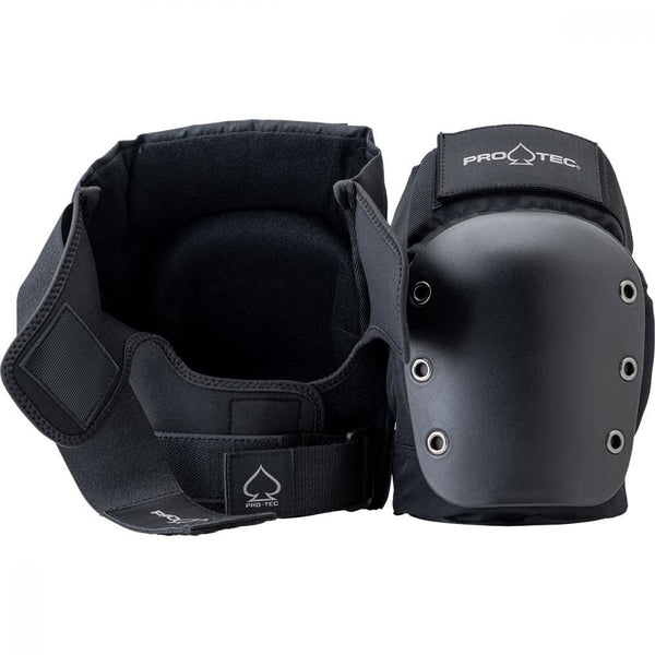 Pro-Tec Pads. Street Knee/Elbow Pad Set Open - Black - Skatewarehouse.co.uk