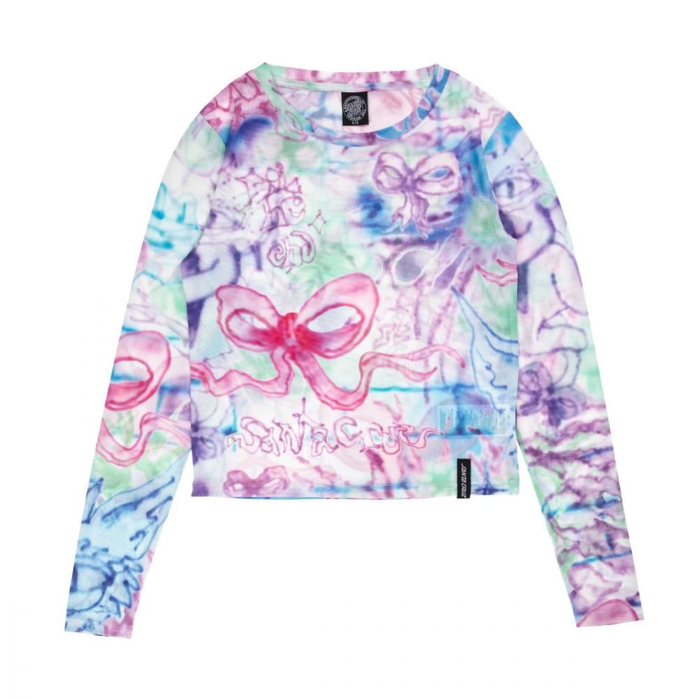 Santa Cruz Womens L/S Top Strip Digi Mesh LS Top - Critter - Skatewarehouse.co.uk