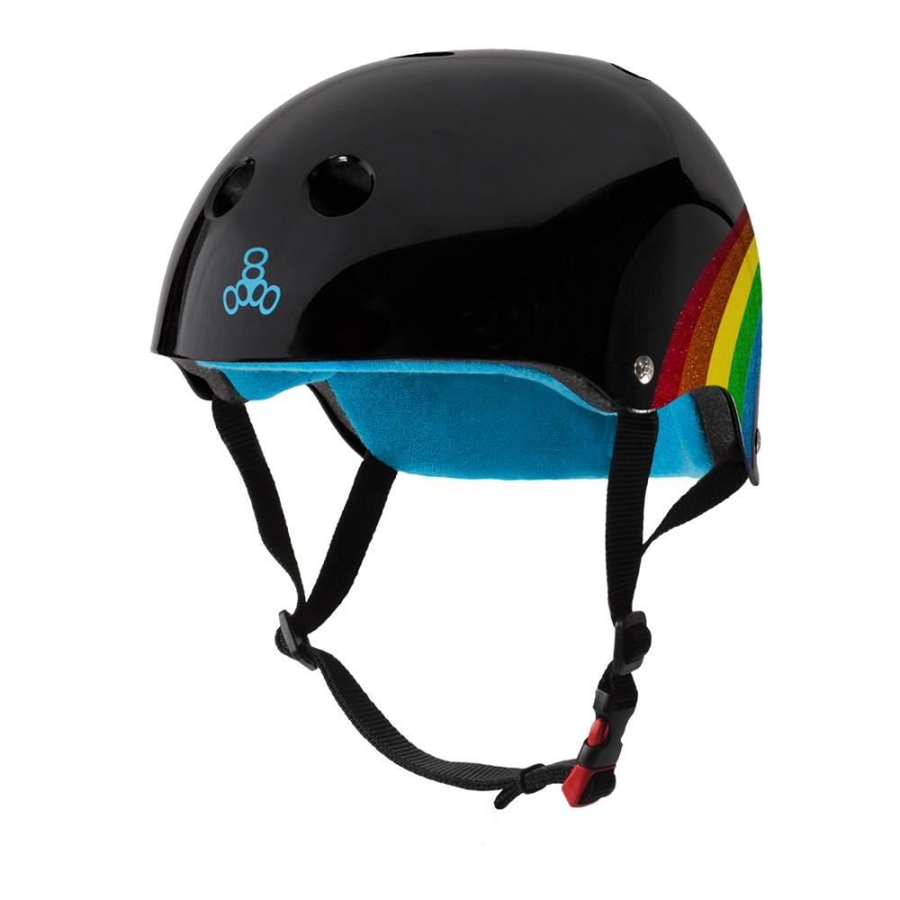 Triple Eight Helmet Certified Sweatsaver - Sparkle Black / Rainbow