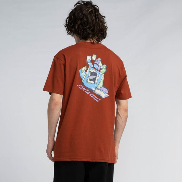 Santa Cruz T-Shirt Screaming Scratched Hand Strip - Burnt Sienna - Skatewarehouse.co.uk