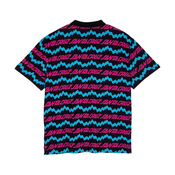 Santa Cruz Shortsleeve Polo Slime Drip Polo - Black - Skatewarehouse.co.uk