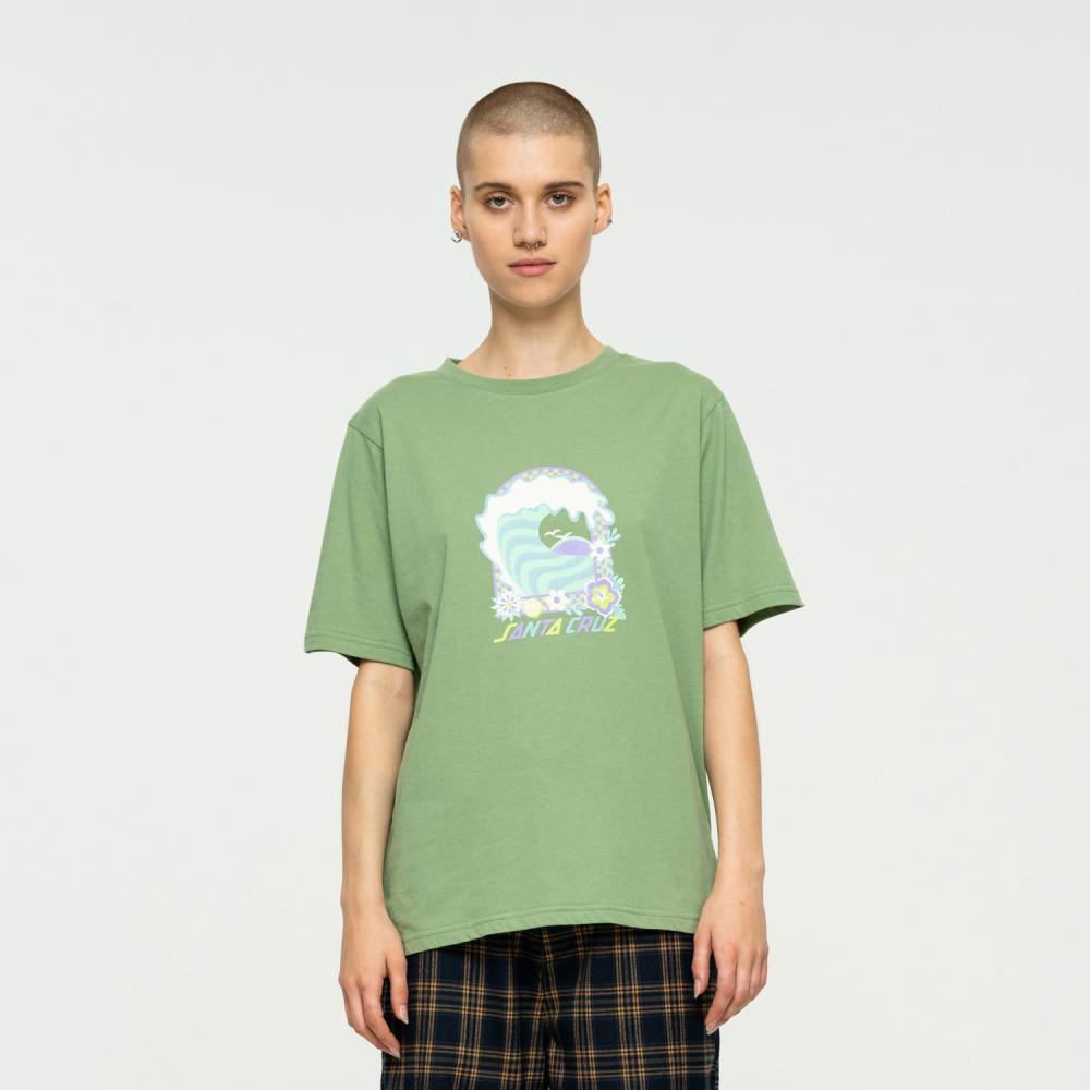 Santa Cruz Womens T-Shirt Free Spirit Wave T-Shirt - Jade - Skatewarehouse.co.uk
